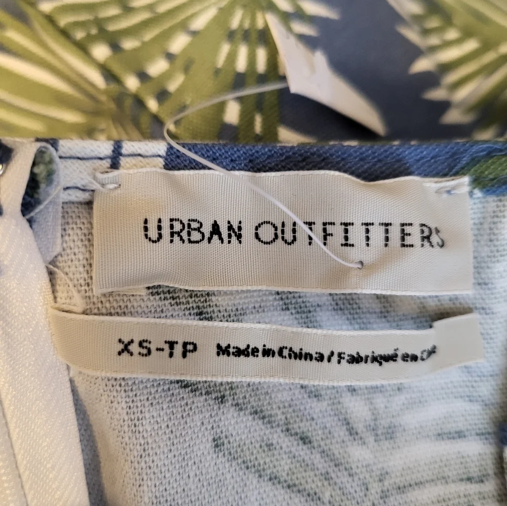 NWT Urban Outfitters XS Sundress Palm Leaf mini dress - Picture 2 of 14